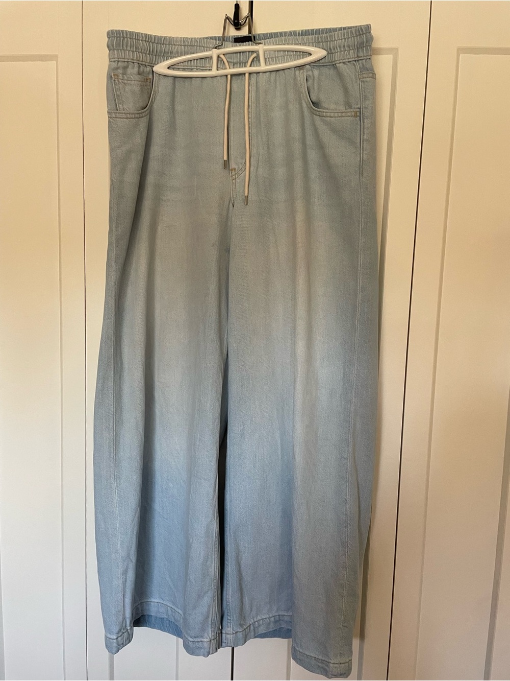 GAP Light Blue Wide-Leg Drawstring Jeans
